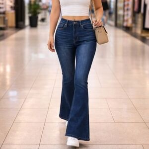 Special One Los Angeles High Waist Dark Blue Flare Jeans Size 9 New